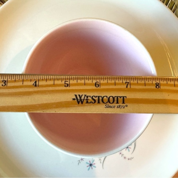 Vintage Taylor Smith Taylor Serving Plate & Bowl Set – Pink Interior, Floral - Picture 9 of 13